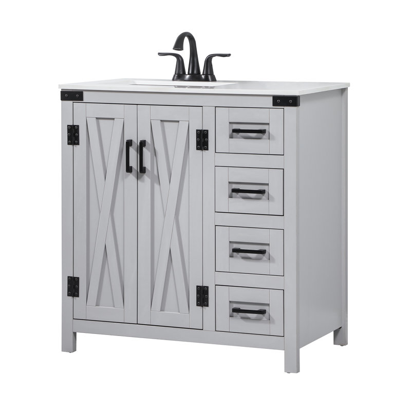 Ensemble de meuble-lavabo simple 32 po Slayton, Gris