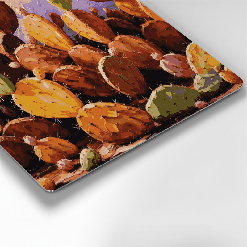 «Southwestern Plants Prickly Pear», art mural brun en métal 177, H 144 po x l 144 po x P 0,05 po