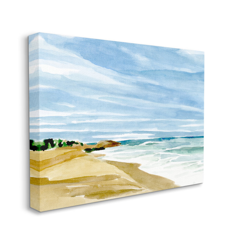 Paysage marin doux paysage marin calme par Annie Warren-impression d’art graphique, Toile tendue, H 30 po x l 40 po x 1,5 po