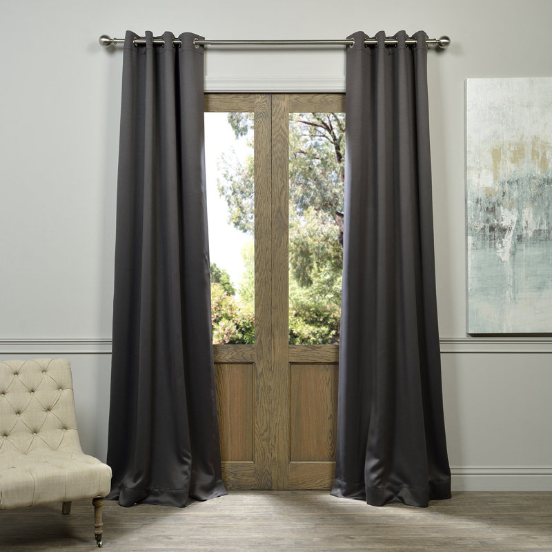 Room Darkening Grommet Single Curtain Panel, Anthracite Gray, 50" W x 108" L