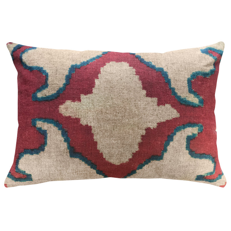 Ikat Linen Lumbar Pillow Cover & Insert