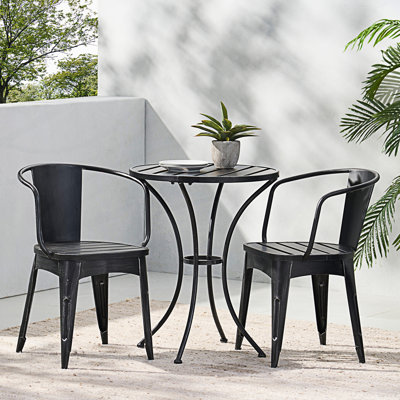 Compact 3-Piece Metal Bistro Set