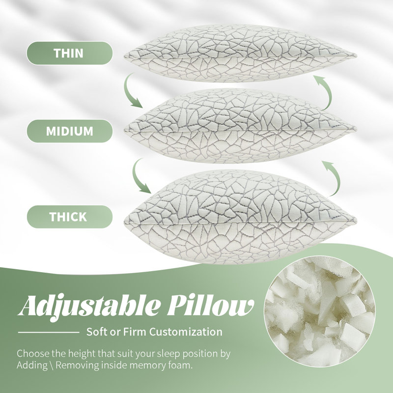  Soft-Medium Cooling Memory Foam Pillow, Queen