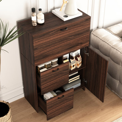 Armoire de bureau pour l'efficacité du bureau à la maison - avec rangement Noyer
