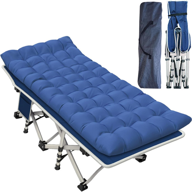 Lit de camp pour lit de camp avec lit de camp épais pour lit de camping Lit pliant pour lit de camp de 450 lb (charge maximale) Confortable double couche Oxford robuste avec sac de transport pour la maison