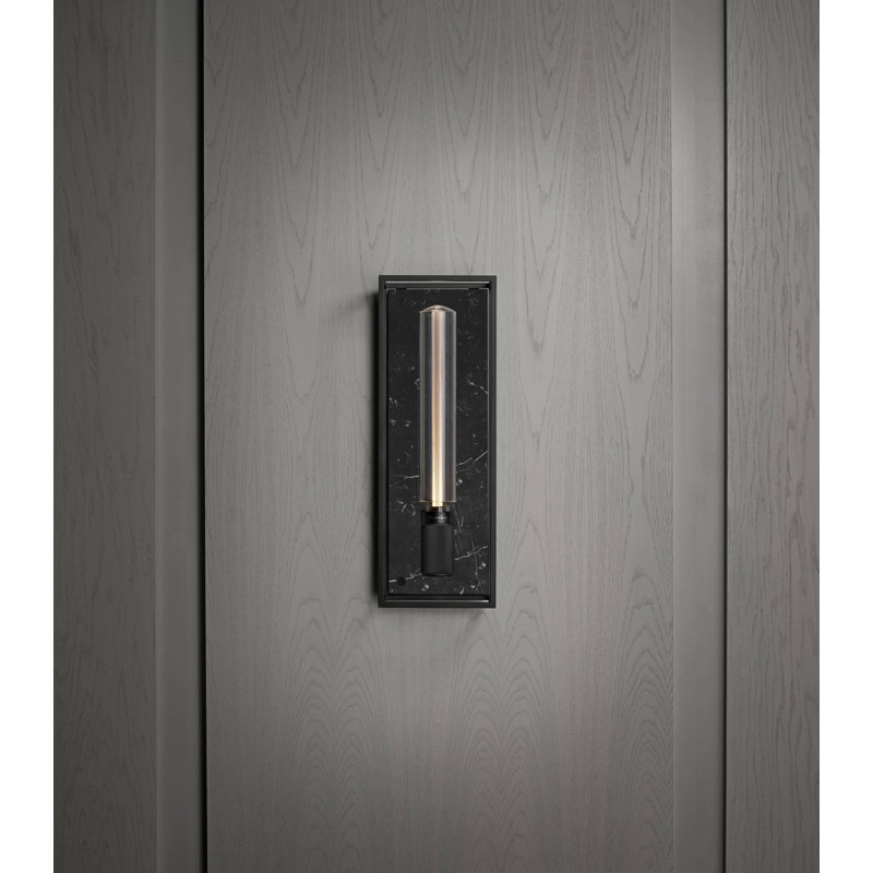 1 - Light Flush Mounted Sconce, Black Marble