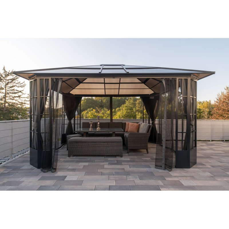 Sojag Savino Gazebo Black, 12 Ft. W x 10 Ft. D