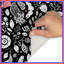 Tapis de bain noir à motif floral-1966388056