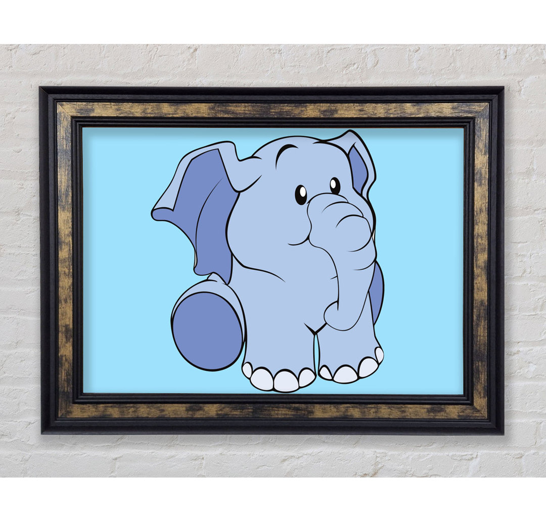 Happy Baby Elephant Lilac - Einzelner Bilderrahmen Kunstdrucke