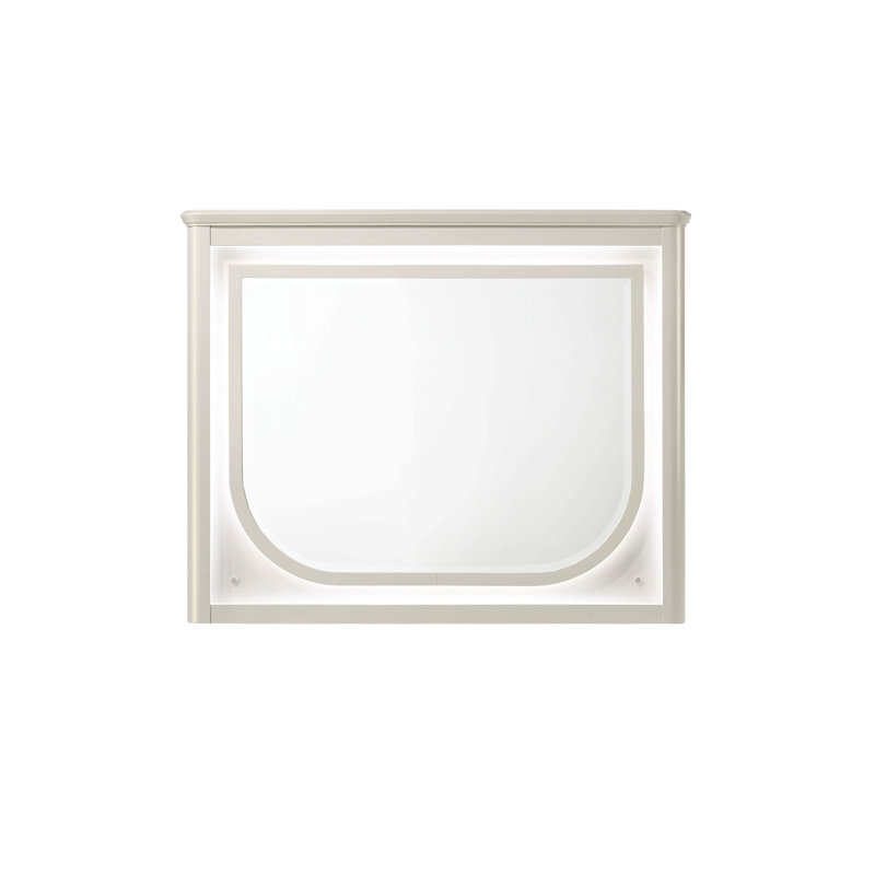 Pearl White Finish Mirror W/Led