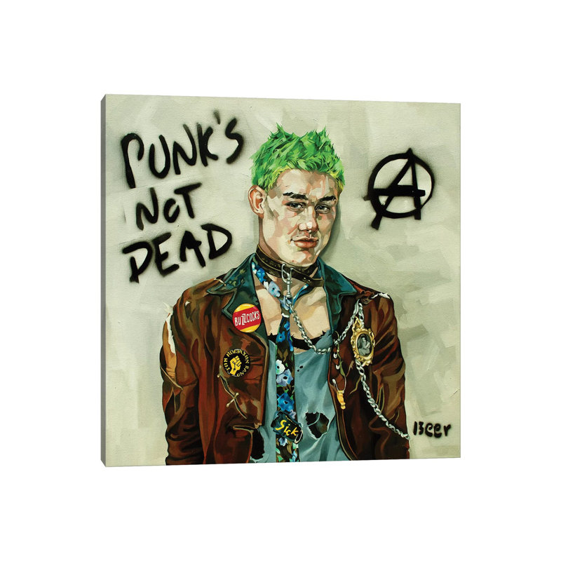 Punks Not Dead by Jo Beer - Wrapped Canvas Print, 30.48 cm H x 30.48 cm W