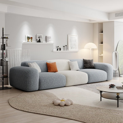 Modern and Simple Cream-style Three-seater Sofa