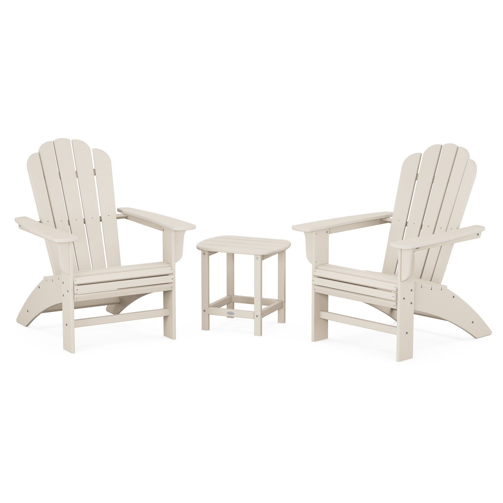 POLYWOOD Country Living Adirondack Chair Set, Sand