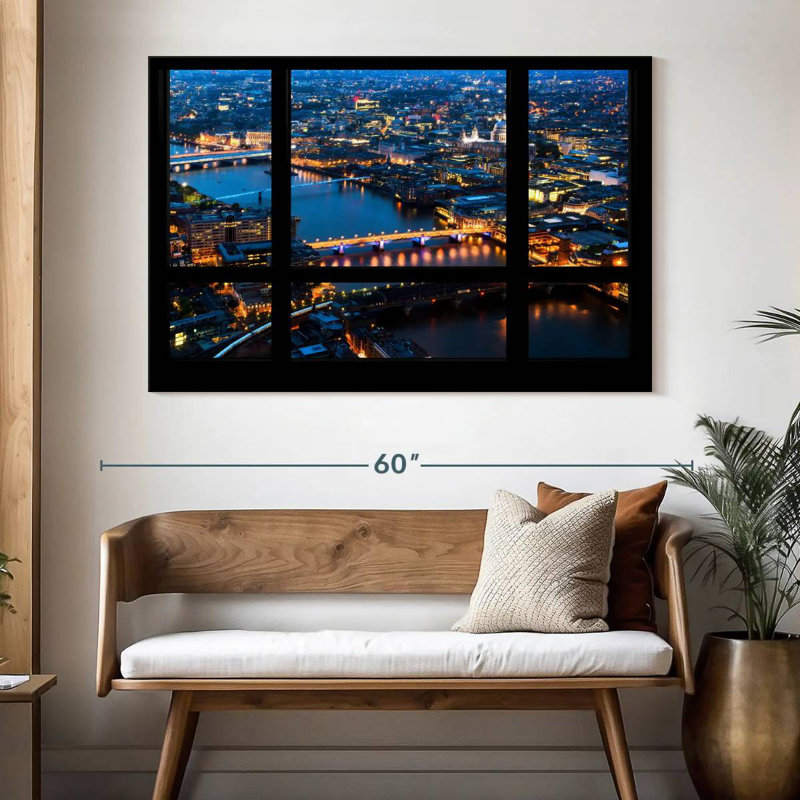 Ravi London Window View, 34" H x 51" W