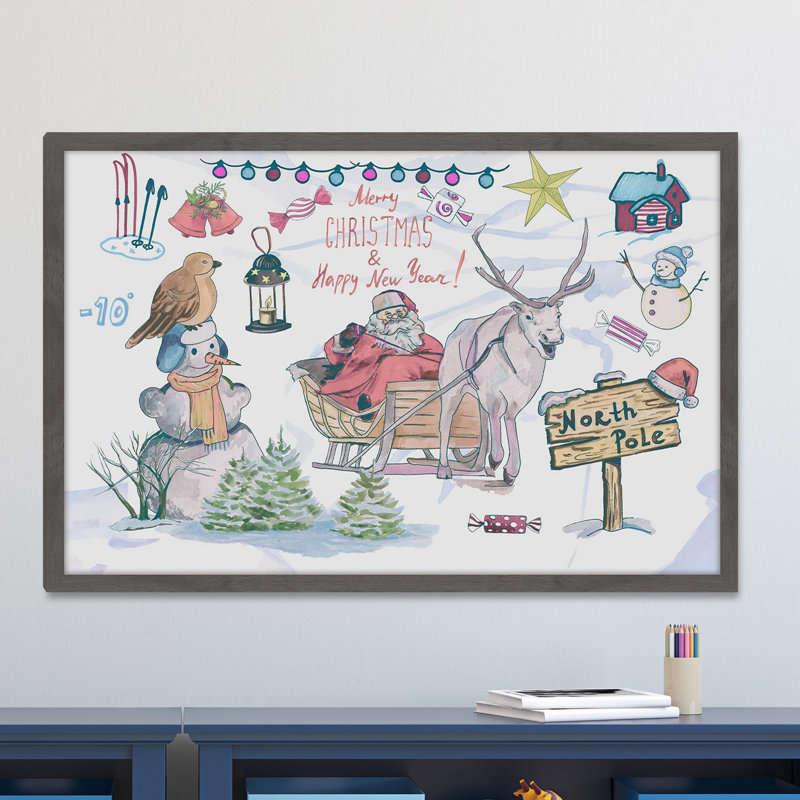 North Pole - Single Picture Frame Painting, 30cm H x 46cm W