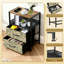 Table de chevet 2 tiroirs en tissu avec station de charge Botanical Leaf
