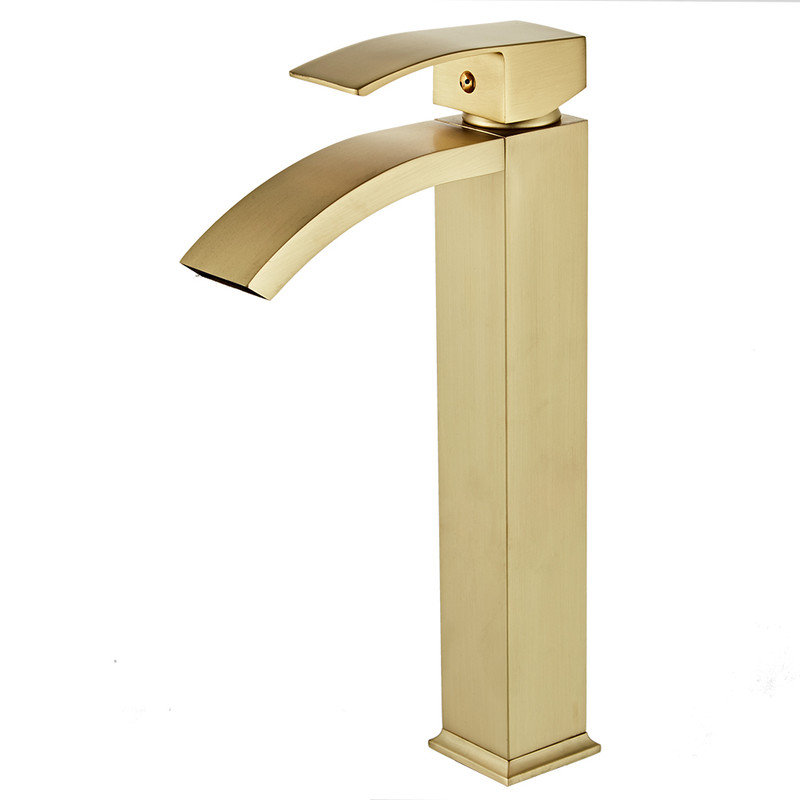 Bathroom Faucet with Drain Assembly, Matte Gold