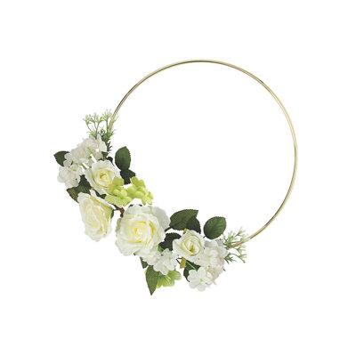 Faux Gardenias Metal 13'' Wreath