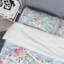 Ensemble de housse de couette en microfibre bleu / rose / vert 3 pièces