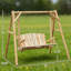 Balançoire en bois avec cadre «A» et siège ergonomique