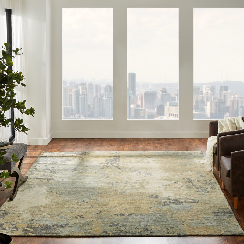 Gaastra Wool Abstract Area Rug in Beige, Rectangle 3' x 5'