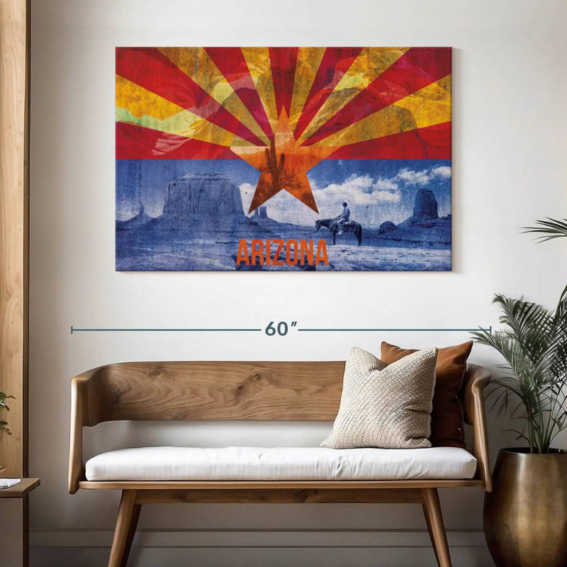 Drapeau de l’Arizona, H 32 po x l 48 po x P 1,25 po