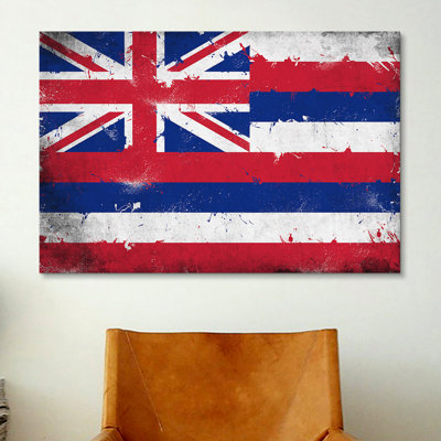 Drapeau, grunge, impression sur toile peinte hawaii