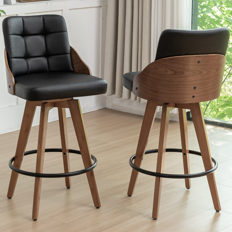 Pautauros Swivel 26" Counter Stools, Black