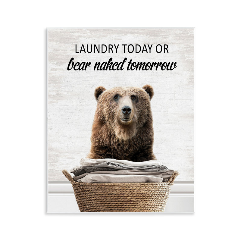 Laundry Or Bear, plaque murale nue, design par lettré et doublé