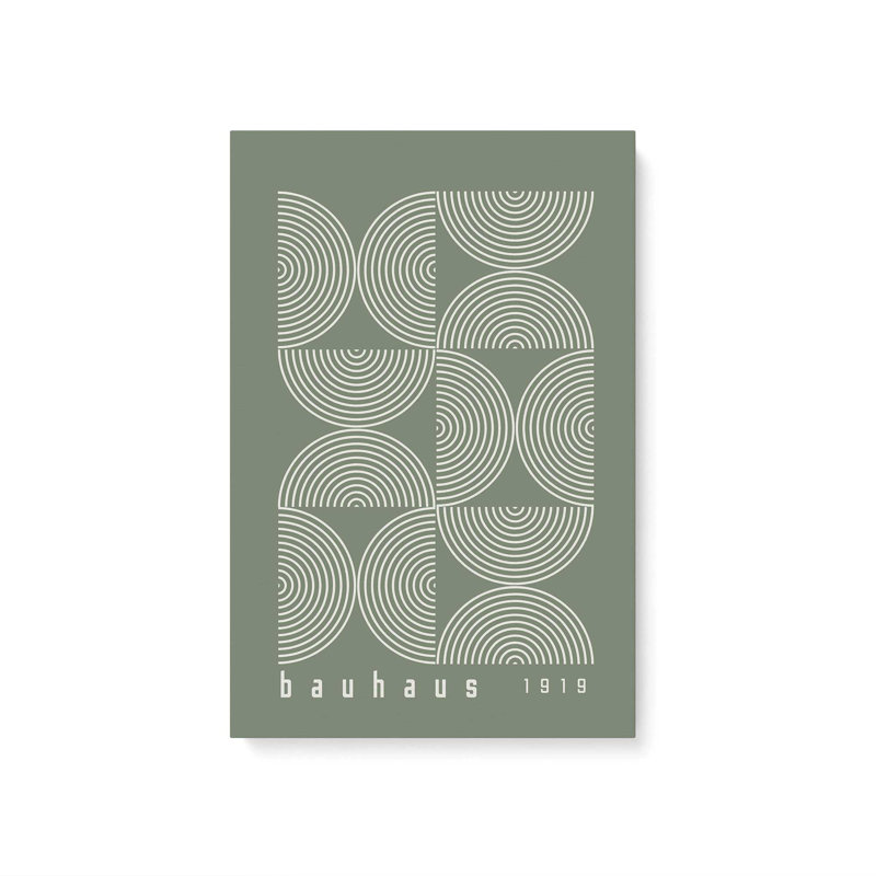 Affiche de composition Bauhaus, Vert, H 30 po x l 20 po, Toile tendue
