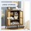 Buffet avec portes en rotin, brun