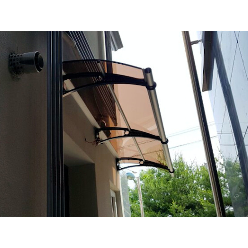 CANOFIX 1.0m Width x 0.65m Depth Door Canopy Black-Bracket Clear-Sheet