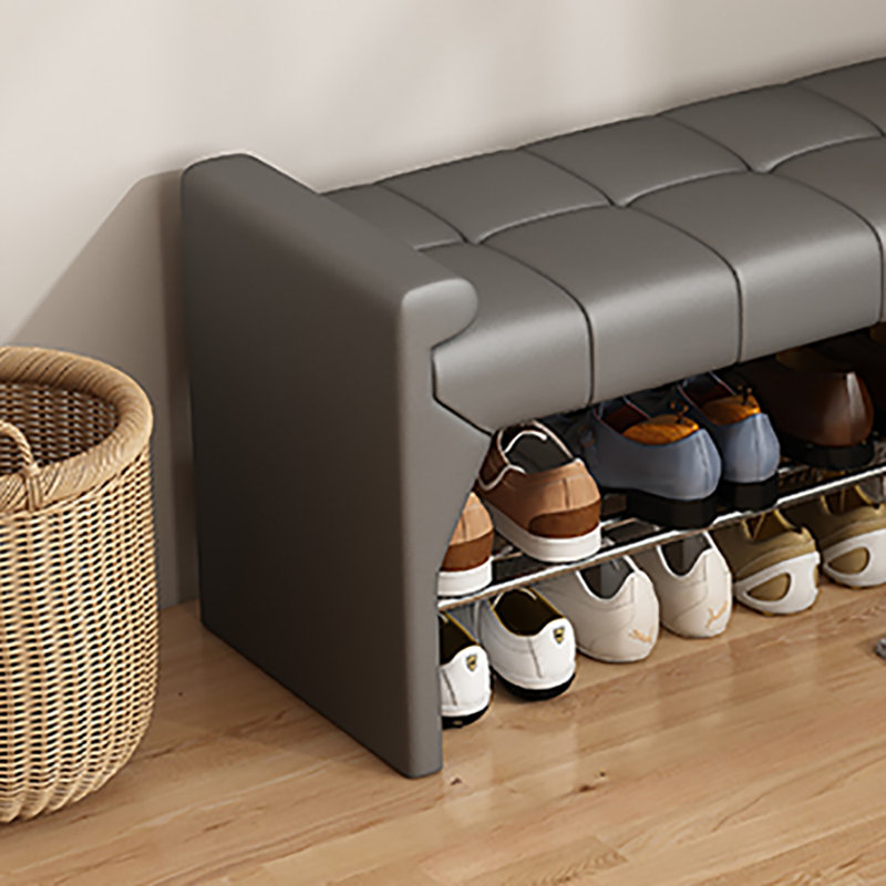 Tabouret avec rangement à chaussures 47,2 po, Gris