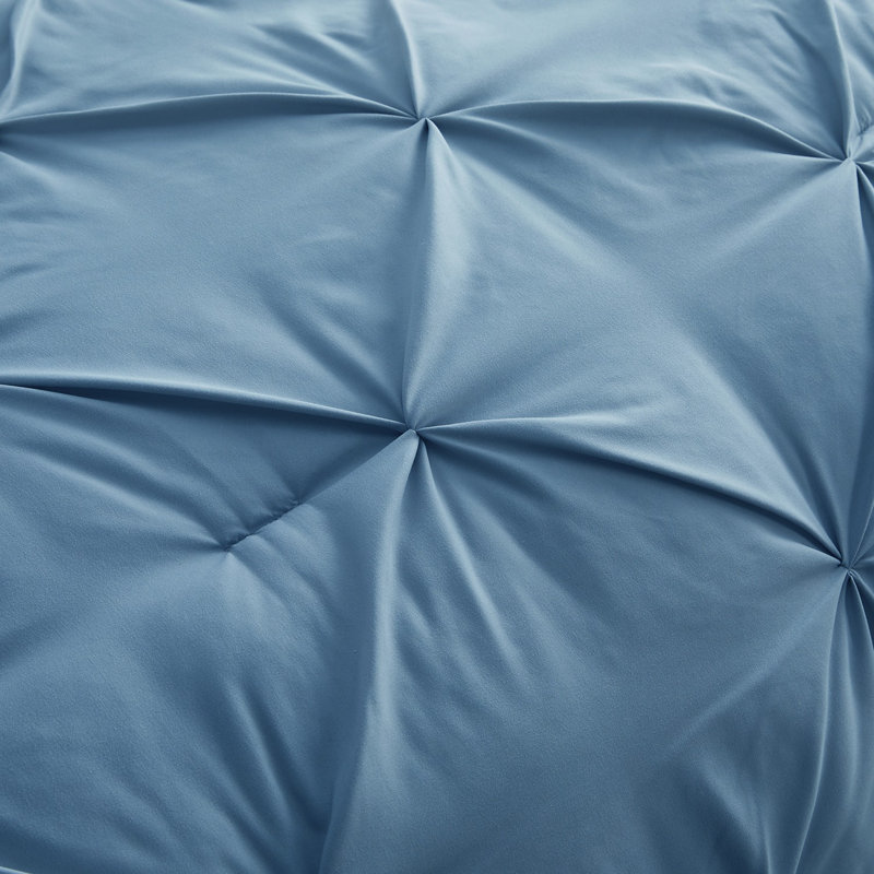 Housse de couette avec insert Pinch Pleat, Couette pour grand lit + 3 pièces supplémentaire, Bleu ciel
