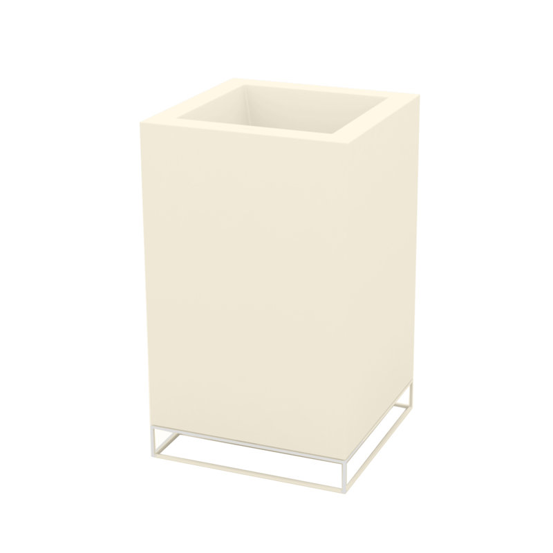 Vela High Resin Pot Planter, 35.5" H x 15.75" W x 15.75" D, Ecru