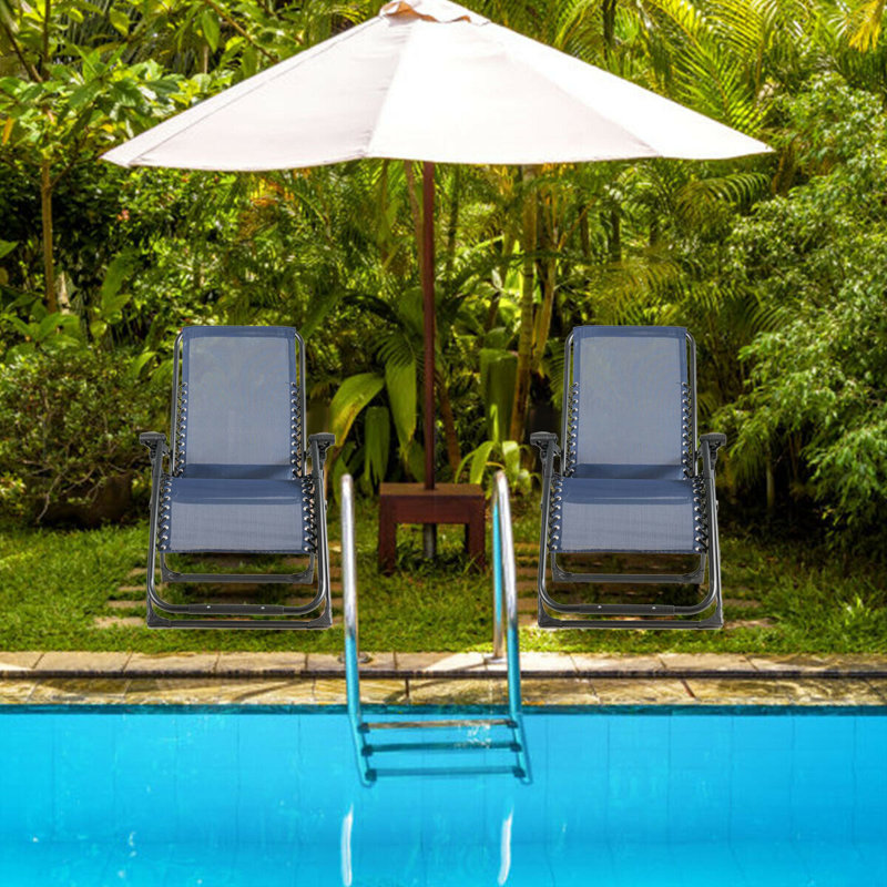 Roper Folding Zero Gravity Chair, Navy Blue