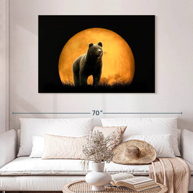 Bear And The Moon, 8" H x 12" W