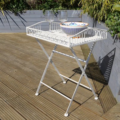 Rectangular Metal Folding Outdoor Side Table , 67cm cm W 55cm cm D
