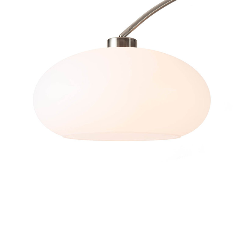 Satin Nickel and Black Arc Floor Lamp with Dimmer