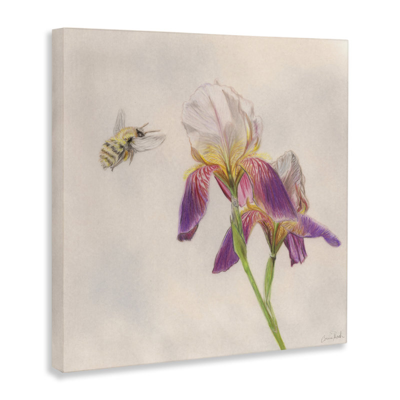 Art mural sur toile abeilles printanières par Connie Resch, H 17 po x l 17 po