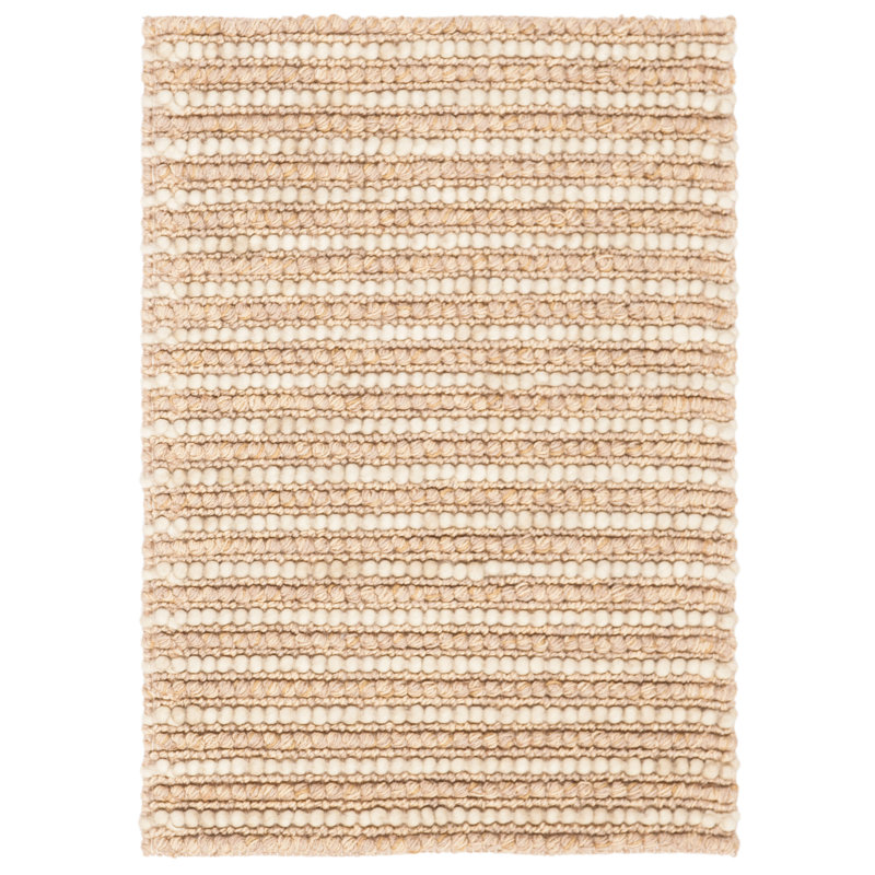 Tapis beige tissé à plat à la main Ferrera, Rectangle 2 pi x 3 pi