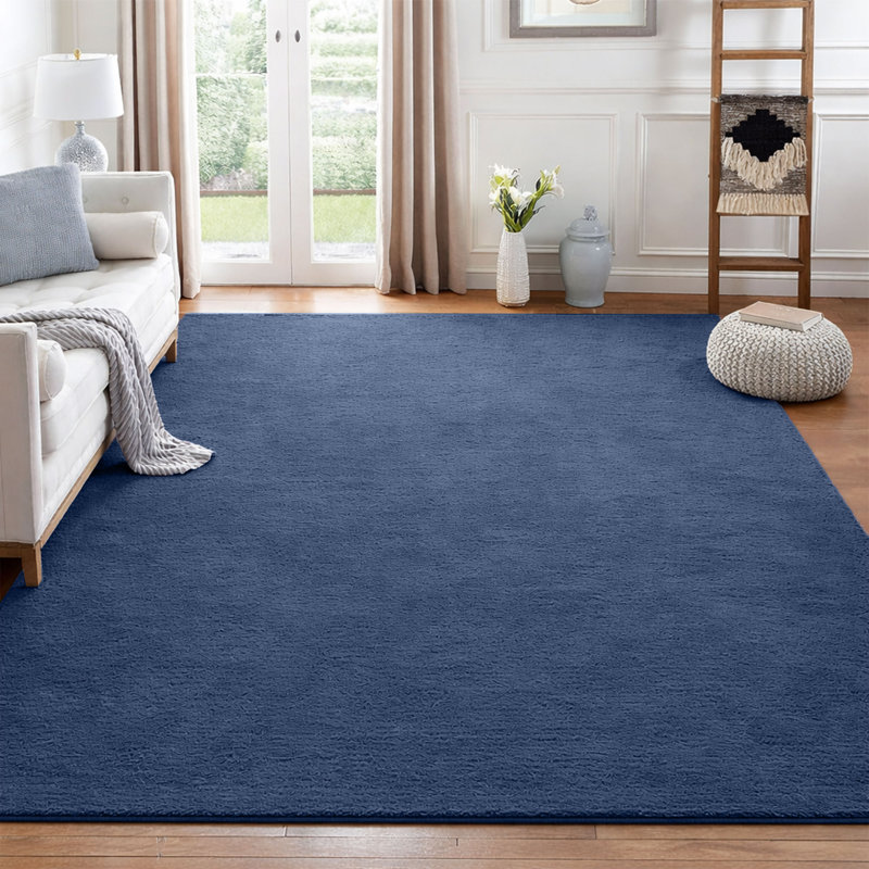 Shag Area Rug, 80 x 150 cm, NAVY