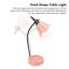 Lampe de bureau 3W à DEL tactile 3 vitesses à intensité variable pliable en forme de pétale de table USB 5V rose
