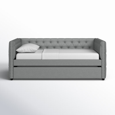 Antek Upholstered Linen Daybed with Trundle Bed