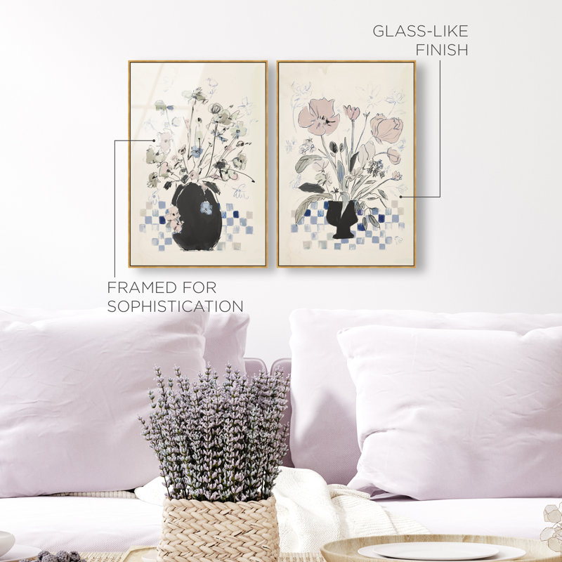 Modern Bloom Set Set by Oliver Gal, Gold Floater Frame, 17"H x 25"W