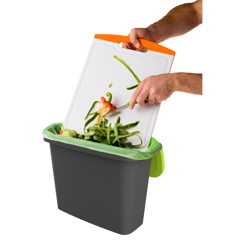 2.4 Gallons Plastic Odor Resistant Indoor Kitchen Composter with Latching Lid