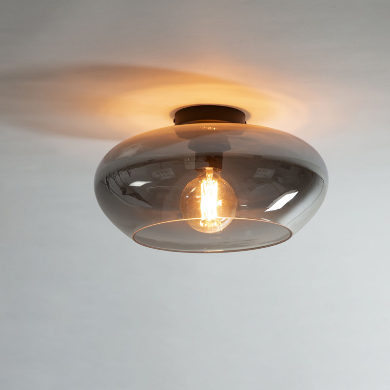 Bardo Flush Mount, Satin-Black/Silver