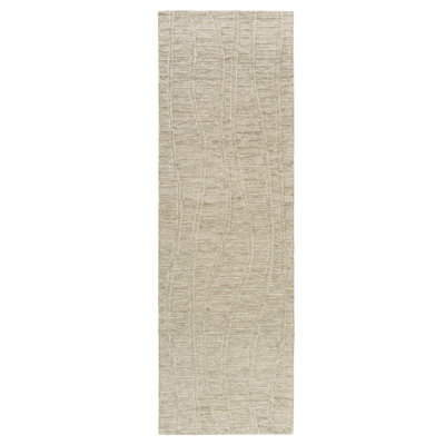Casual High-Low Handmade Natural Wool Indoor Area Rug