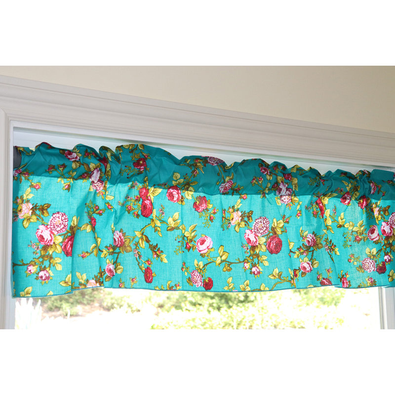 Cantonnière en mélange de coton à motif floral l 58 po Taquesha, L 58 po x L 16 po