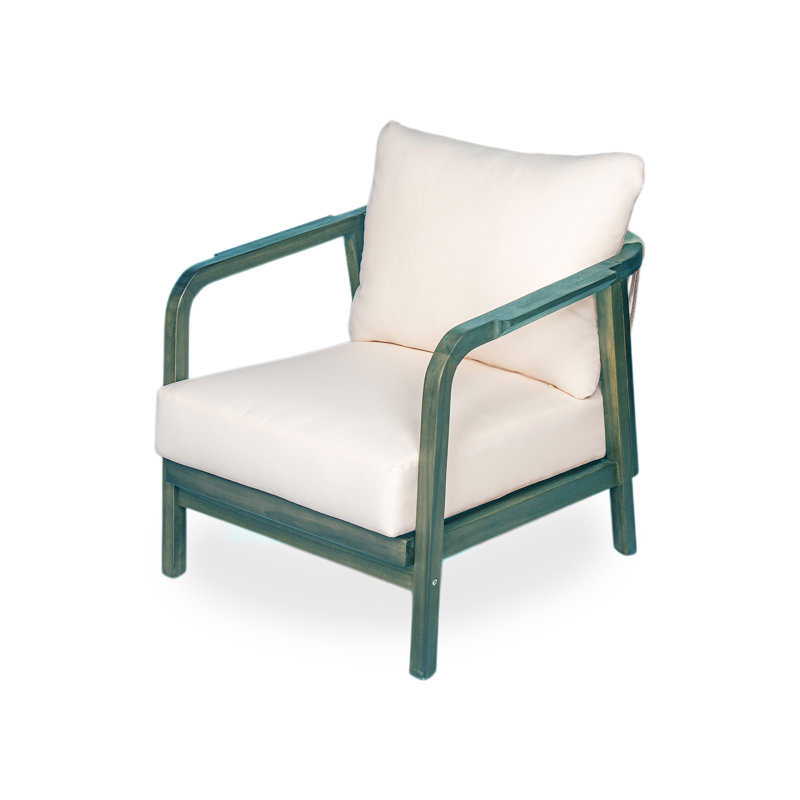 Chaise d'appoint rembourrée en bois massif de style Mid-Century, Vert